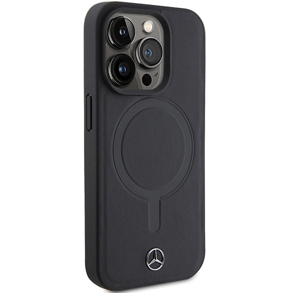 Mercedes Smooth Leather MagSafe case for iPhone 15 Pro - black - Cell phone cases and covers<<<HurtelXML