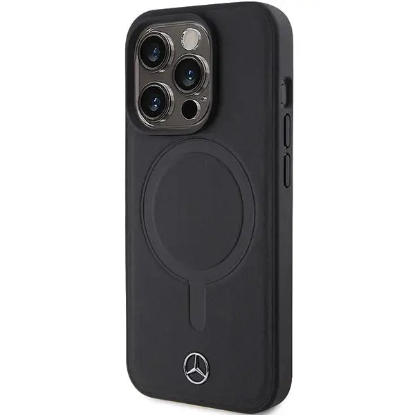 Mercedes Smooth Leather MagSafe case for iPhone 15 Pro Max - black - Cell phone cases and covers<<<HurtelXML