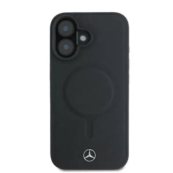Mercedes Smooth Leather MagSafe iPhone 16 Plus Case - Black - Cell phone cases and covers<<<HurtelXML