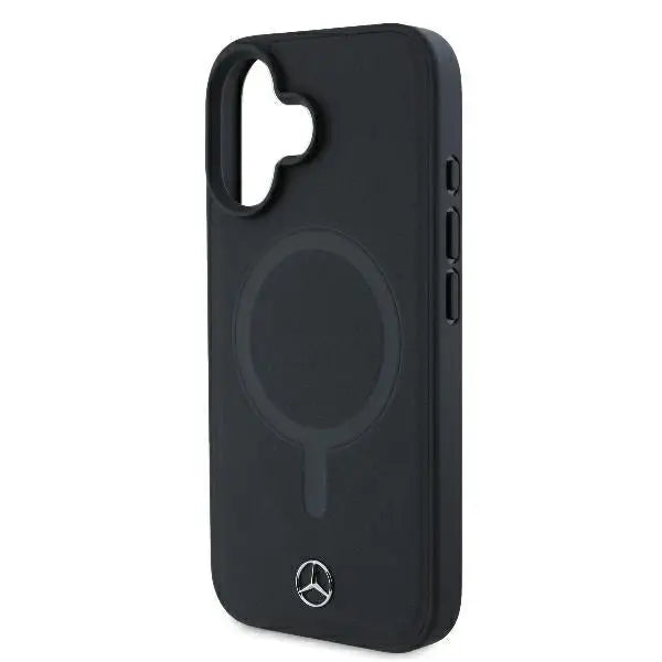 Mercedes Smooth Leather MagSafe iPhone 16 Plus Case - Black - Cell phone cases and covers<<<HurtelXML