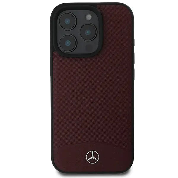 Mercedes Textured And Plain Leather MagSafe case for iPhone 16 Pro - red - Cell phone cases and covers<<<HurtelXML