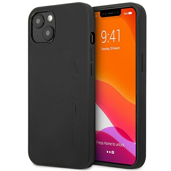 AMG AMHCP14SDOLBK iPhone 14 6.1 "black / black hardcase Leather Hot Stamped