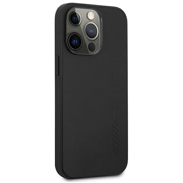 AMG AMHCP14XDOLBK iPhone 14 Pro Max 6.7 "black / black hardcase Leather Hot Stamped