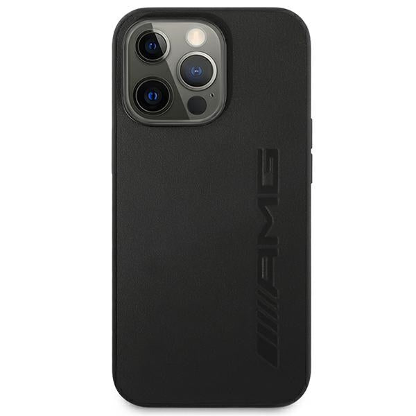 AMG AMHCP14XDOLBK iPhone 14 Pro Max 6.7 "black / black hardcase Leather Hot Stamped