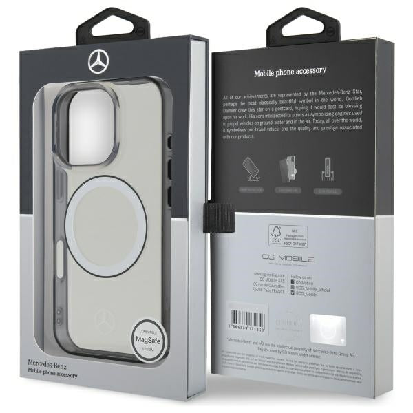 Mercedes Printed Logo MagSafe Case for iPhone 16 Pro Max - Clear