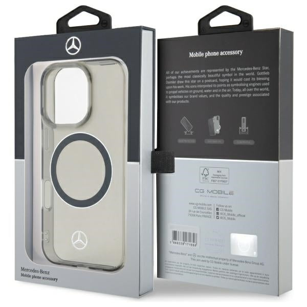 Mercedes Silver Ring MagSafe iPhone 16 Pro Max Case - Black