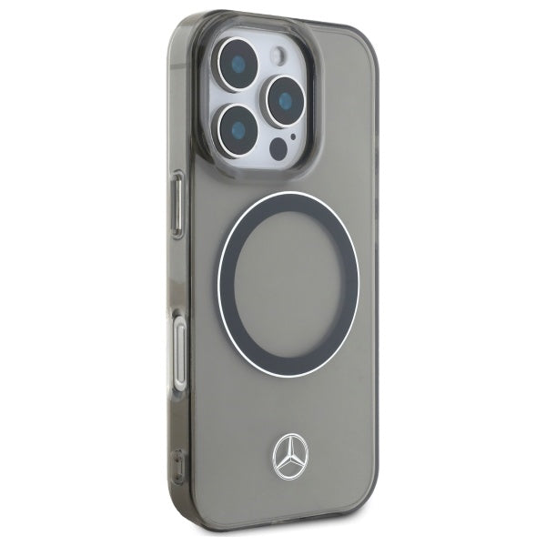 Mercedes Silver Ring MagSafe iPhone 16 Pro Max Case - Black