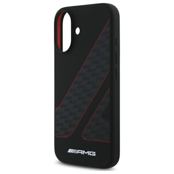 AMG Checkered Flag Pattern MagSafe iPhone 16 Case - Black
