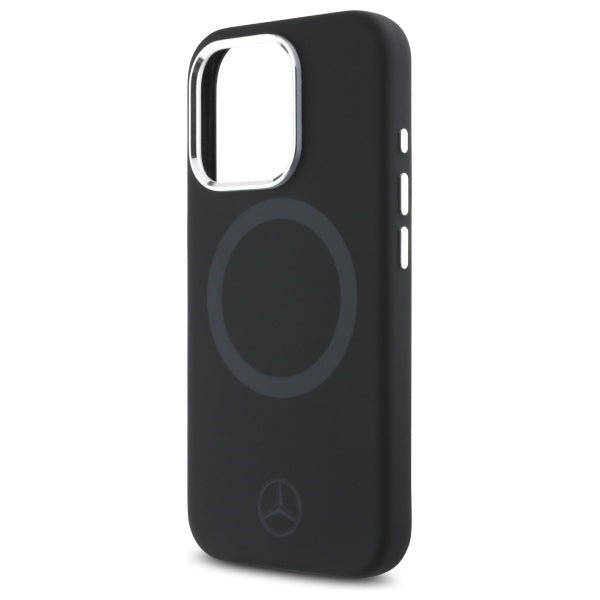 Mercedes Silicone Tonal Logo MagSafe iPhone 16 Pro Max Case - Black