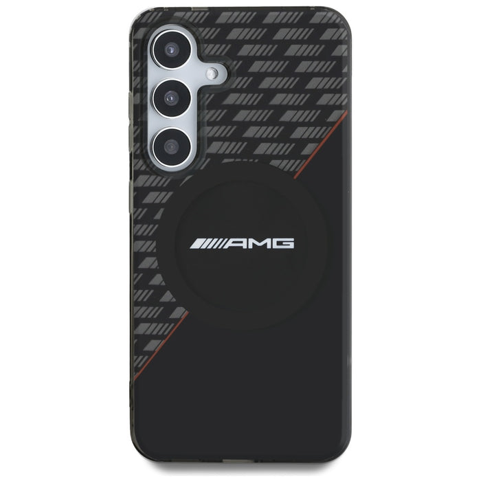 AMG Double Layer Rhombs MagSafe Case for Samsung Galaxy S25 - Black/Red