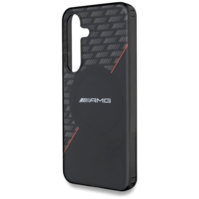 AMG Double Layer Rhombs MagSafe Case for Samsung Galaxy S25+ - Black/Red