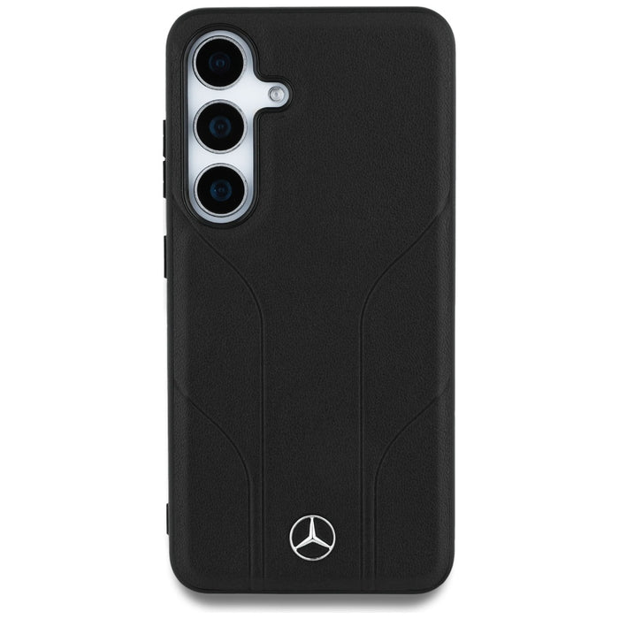 Mercedes Leather Debossed Lines MagSafe case for Samsung Galaxy S25 - black