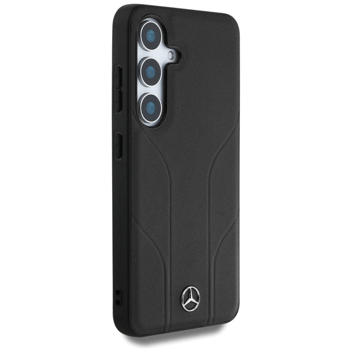Mercedes Leather Debossed Lines MagSafe case for Samsung Galaxy S25 - black