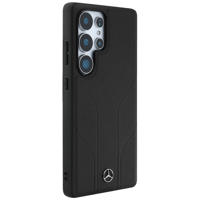 Mercedes Leather Debossed Lines MagSafe case for Samsung Galaxy S25 Ultra - black