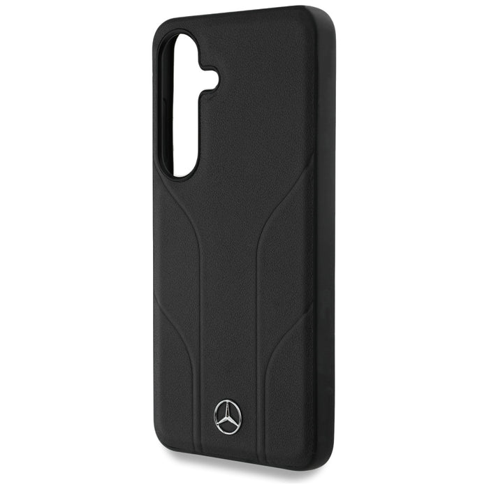 Mercedes Leather Debossed Lines MagSafe case for Samsung Galaxy S25+ - black