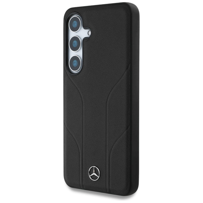 Mercedes Leather Debossed Lines MagSafe case for Samsung Galaxy S25+ - black