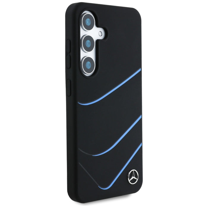 Mercedes Silicone Contrasted Curves MagSafe Case for Samsung Galaxy S25 - Black