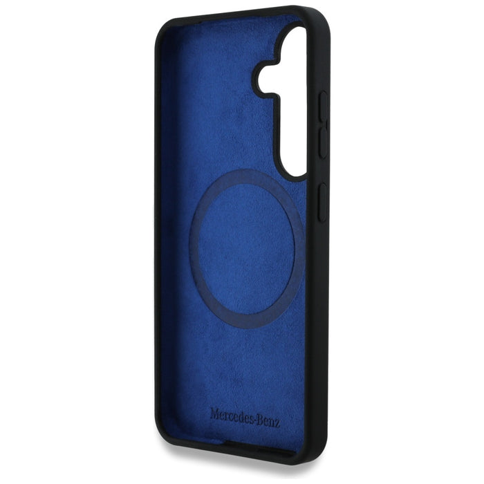 Mercedes Silicone Contrasted Curves MagSafe Case for Samsung Galaxy S25 - Black