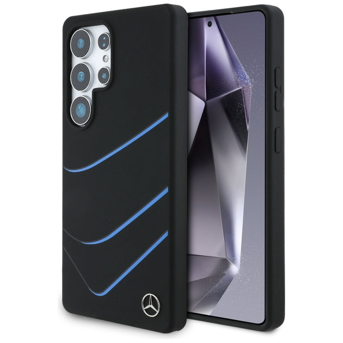 Mercedes Silicone Contrasted Curves MagSafe Case for Samsung Galaxy S25 Ultra - Black