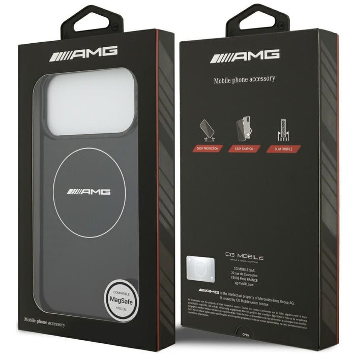 AMG Double Layer Transparent Smocked MagSafe Case for iPhone 17 Pro Max - Black