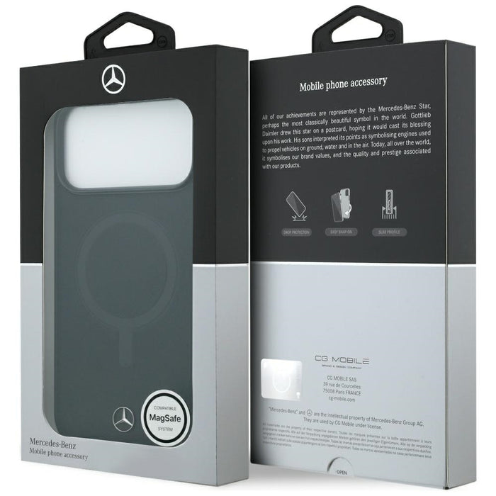 Mercedes Plain Smooth Leather MagSafe Case for iPhone 17 Pro Max - Black
