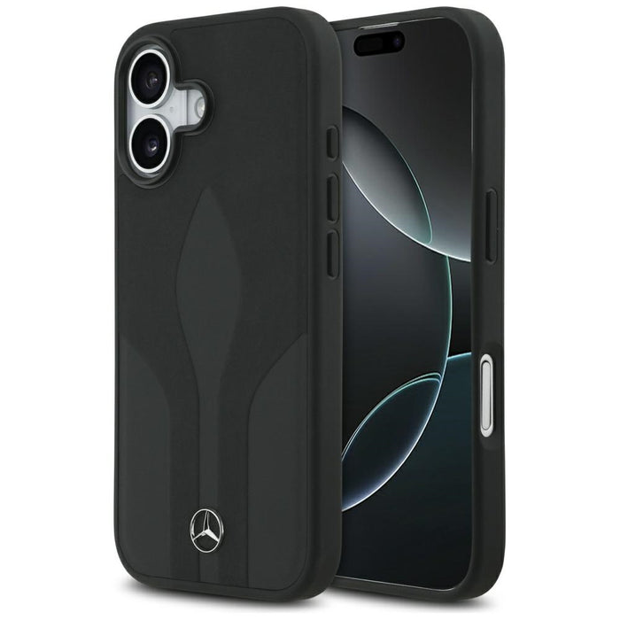 Mercedes Leather The Move MagSafe case for iPhone 17 - black