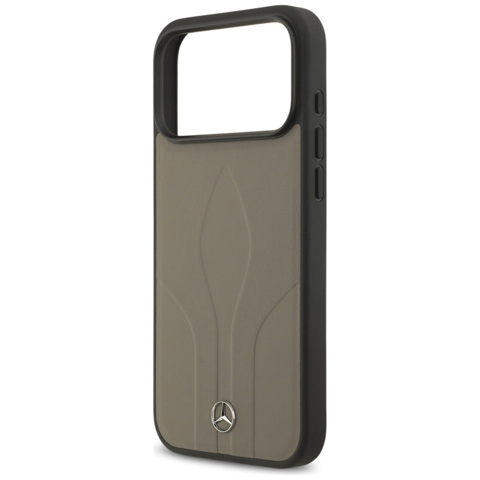 Mercedes Leather The Move MagSafe Case for iPhone 17 Pro Max - Beige