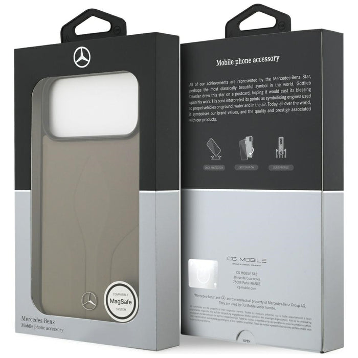 Mercedes Leather The Move MagSafe Case for iPhone 17 Pro Max - Beige