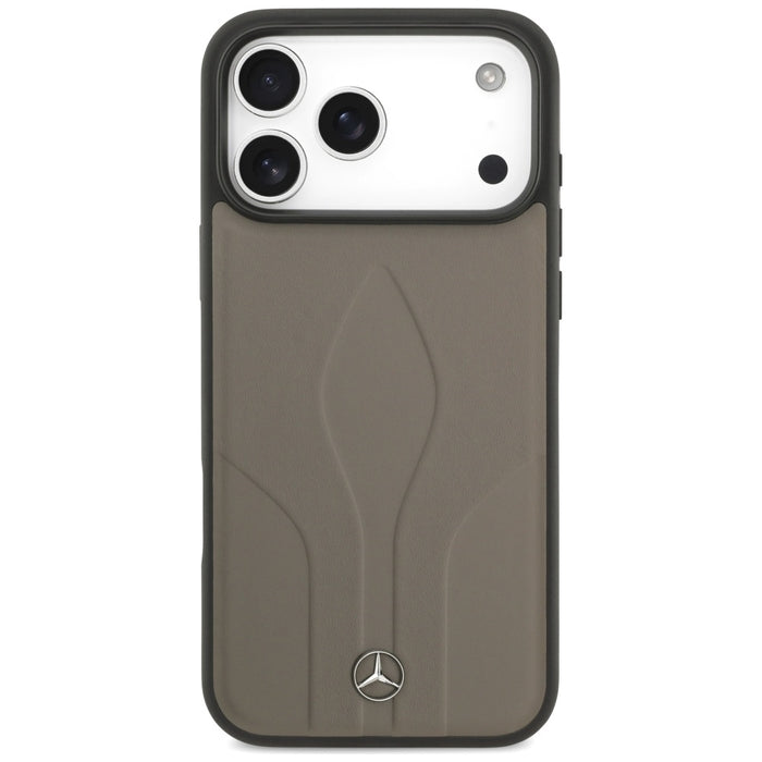 Mercedes Leather The Move MagSafe Case for iPhone 17 Pro Max - Beige