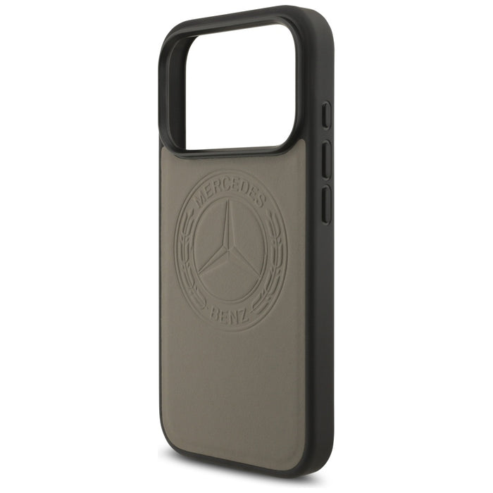 Mercedes Leather Vintage Logo MagSafe Case for iPhone 17 Pro - Beige