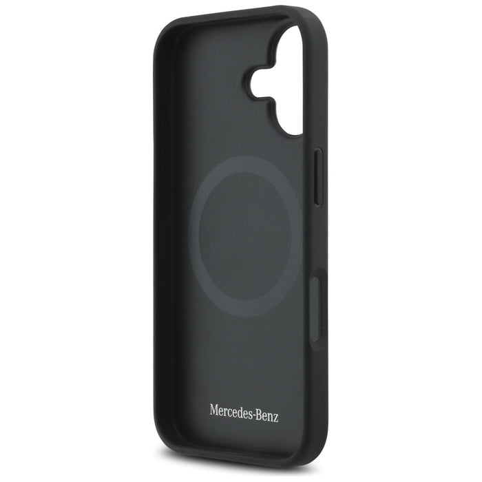 Mercedes Leather Laurel Leaves MagSafe Case for iPhone 17 - Black