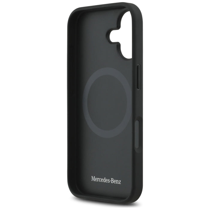 Mercedes Leather Vintage Logo MagSafe Case for iPhone 17 - Black