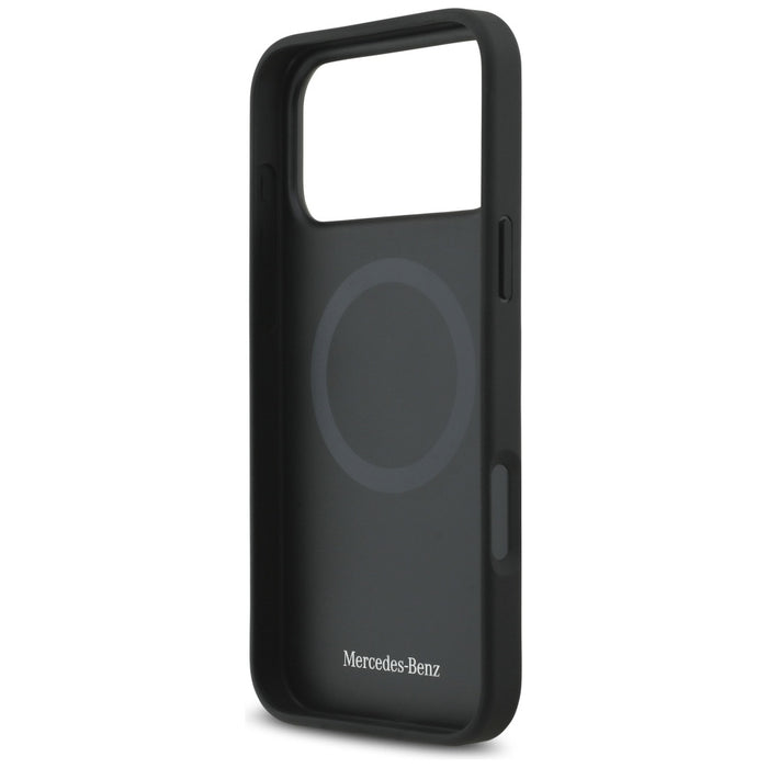 Mercedes Leather Vintage Logo MagSafe Case for iPhone 17 Pro Max - Black