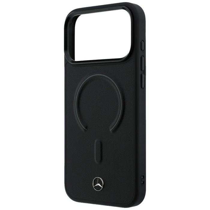 Mercedes Leather 3D MagSafe Case for iPhone 17 Pro Max - Black