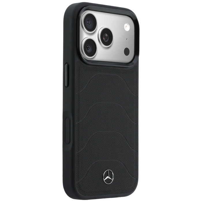 Mercedes Leather Mesh with Bow Line MagSafe Case for iPhone 17 Pro - Black