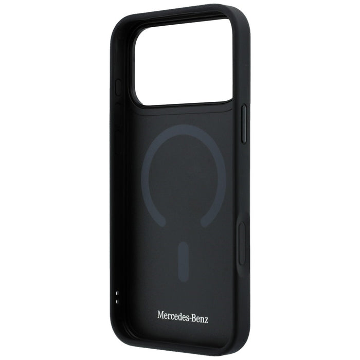 Mercedes Leather with Crossed Lines MagSafe case for iPhone 17 Pro Max - black