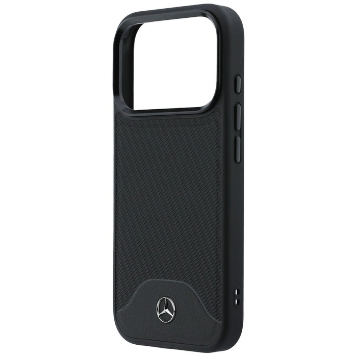 Mercedes Leather Wood Effect and Curve MagSafe case for iPhone 17 Pro - black