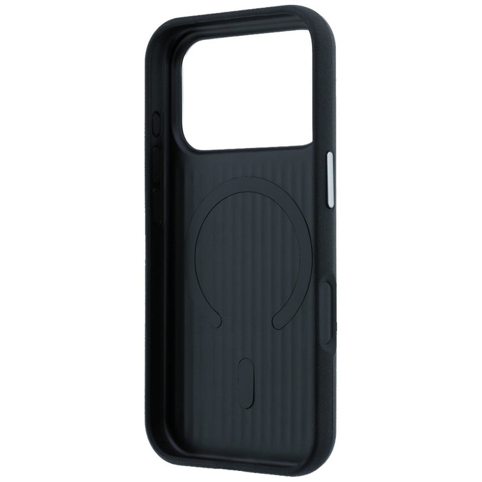 Mercedes Leather Semi Wrap Iconic Line MagSafe Case for iPhone 17 Pro Max - Black