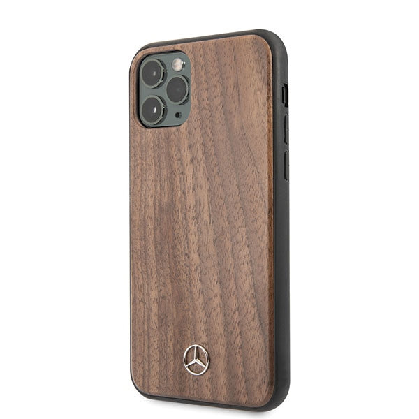 Mercedes Wood Line Walnut Case for iPhone 11 Pro Max - Brown