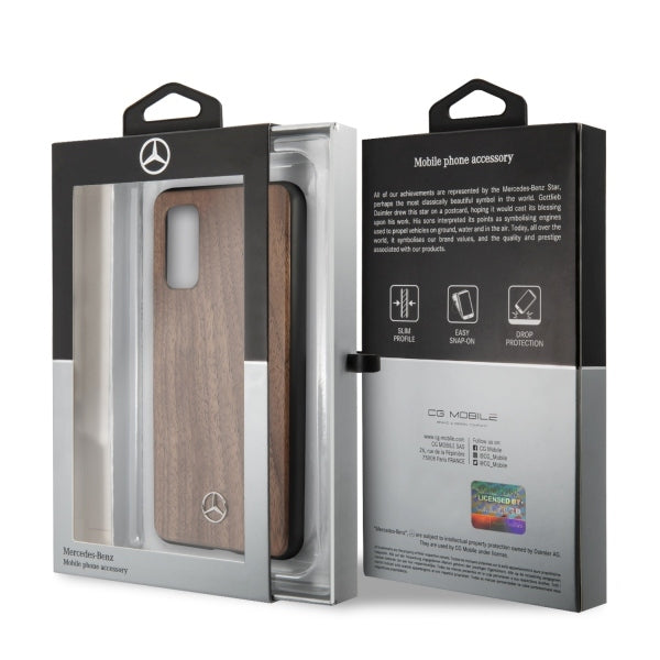 Mercedes Wood Line Walnut Case for Samsung Galaxy S20 - Brown