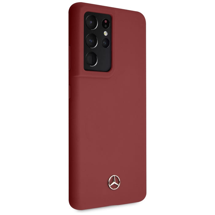 Mercedes Silicone Line Case for Samsung Galaxy S21 Ultra - Red