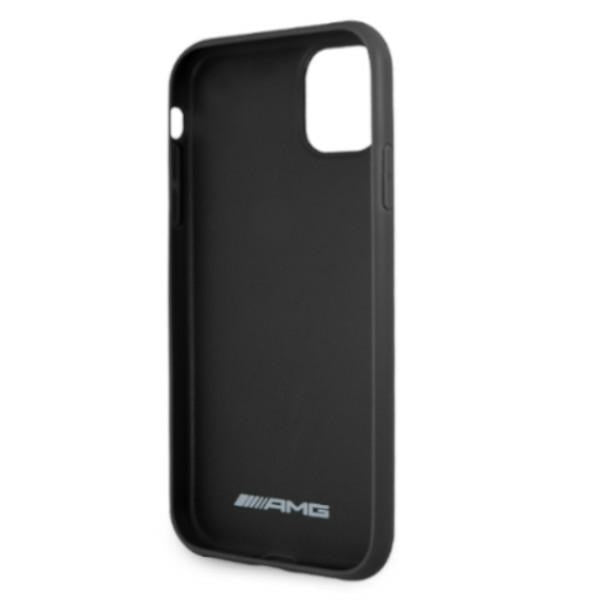 AMG AMHCN61GSEBK iPhone 11 6.1 &quot;black / black hardcase Leather Debossed Lines