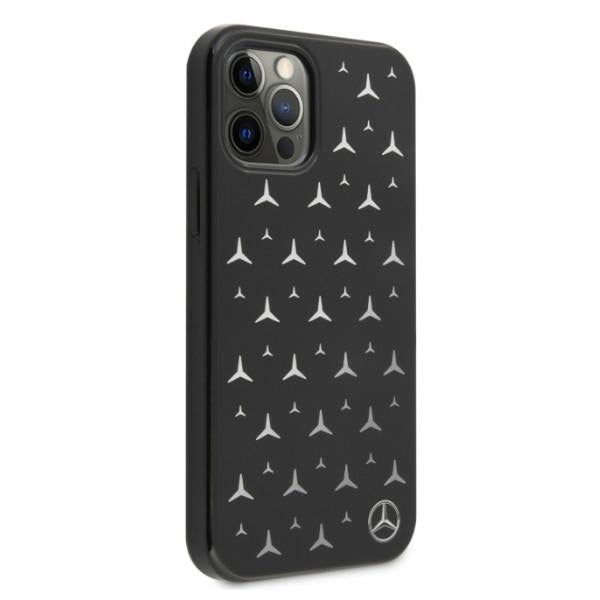 Mercedes Silver Stars Pattern Case for iPhone 12 / iPhone 12 Pro - Black