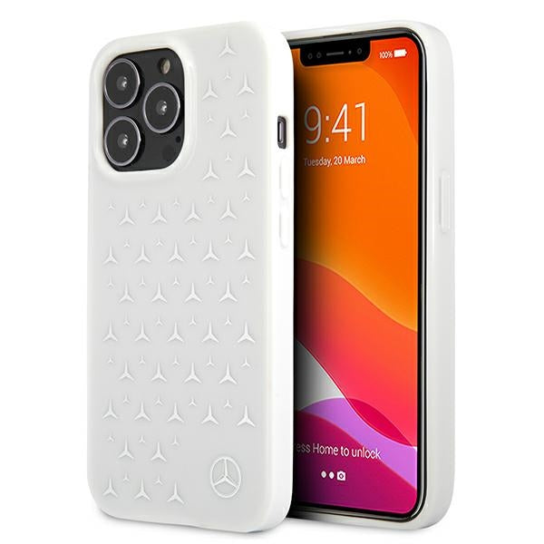 Mercedes Silver Stars Pattern Case for iPhone 13 Pro / iPhone 13 - White