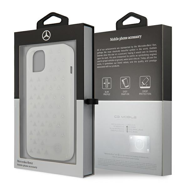 Mercedes Silver Stars Pattern Case for iPhone 13 - White