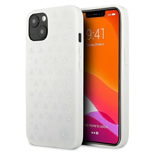 Mercedes Silver Stars Pattern Case for iPhone 13 - White