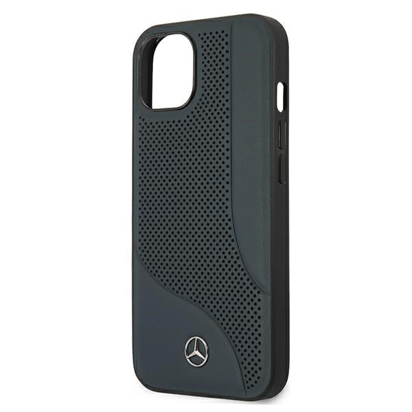 Mercedes Leather Perforated Area Case for iPhone 13 mini - Navy Blue