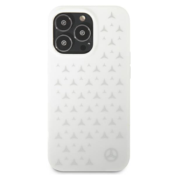 Mercedes Silver Stars Pattern Case for iPhone 13 Pro Max - White