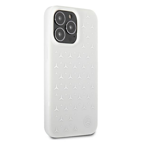 Mercedes Silver Stars Pattern Case for iPhone 13 Pro Max - White