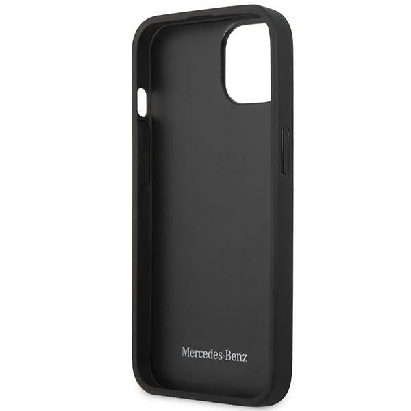 Mercedes Leather Stars Pattern Case for iPhone 13 mini - Black